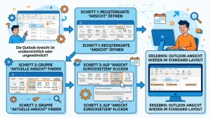 Outlook: Ansicht auf normal zurücksetzen – so geht’s