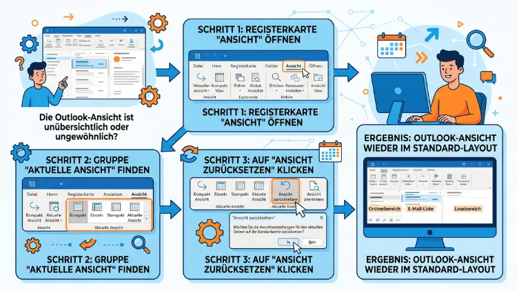 Outlook: Ansicht auf normal zurücksetzen – so geht’s