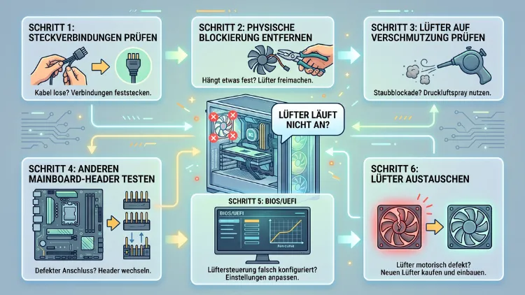 PC‑Lüfter läuft nicht an? Ursachen & Lösungen einfach erklärt