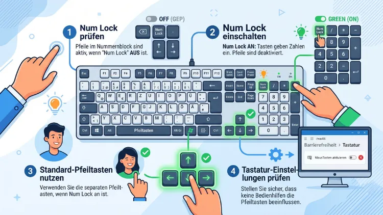 Pfeiltasten auf der Tastatur aktivieren: So geht es einfach