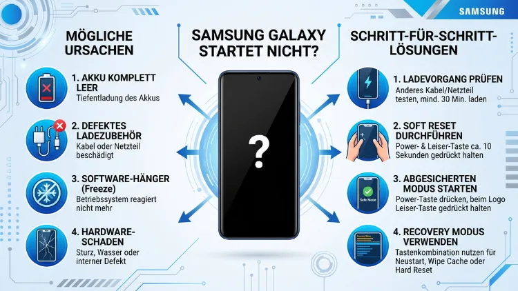 Samsung Galaxy startet nicht? Ursachen & Lösungen erklärt