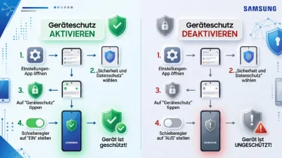 Samsung: Geräteschutz aktivieren & deaktivieren – so geht’s