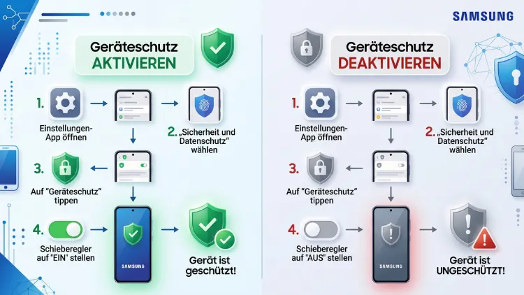 Samsung: Geräteschutz aktivieren & deaktivieren – so geht’s