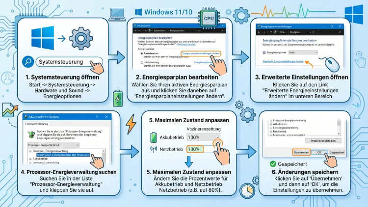 Windows 11/10: Maximale Prozessorfrequenz ändern – so geht’s