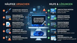 Schwarzer Bildschirm nach Windows-Start: Ursachen & Hilfe