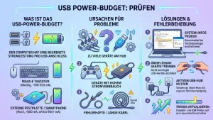 USB: Power Budget prüfen – Ursachen & Lösungen