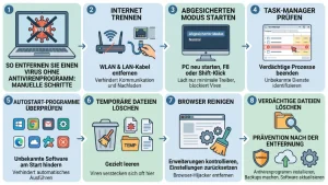 Virus ohne Antivirenprogramm entfernen: So geht es richtig