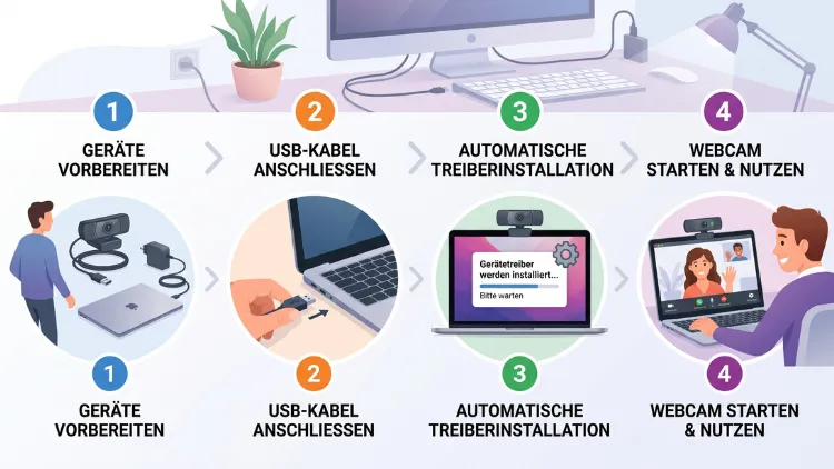 Webcam über den USB-Anschluss anschließen: So geht es