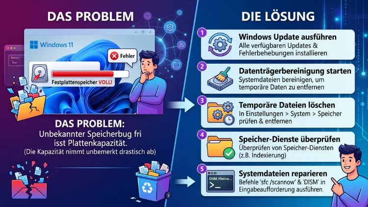 Windows 11: Speicherbug frisst Plattenkapazität – Lösung