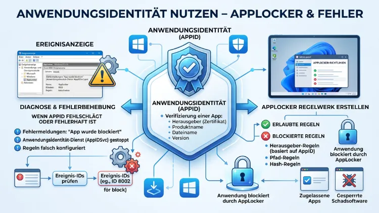 Windows 11/10: Anwendungsidentität nutzen – AppLocker & Fehler