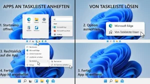 Windows 11/10: Apps an Taskleiste anheften oder lösen – so geht’s