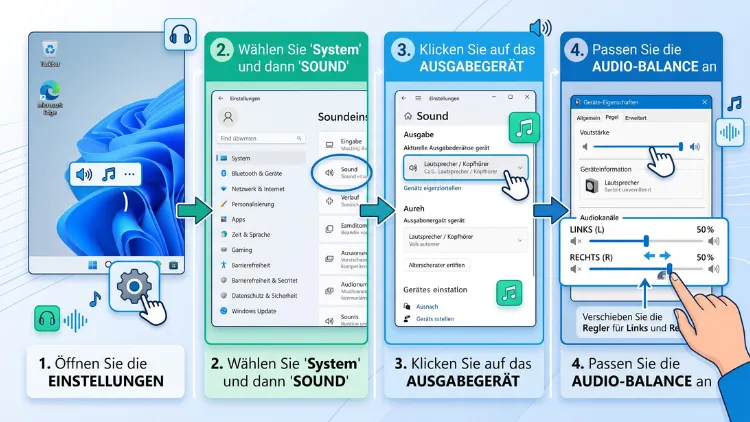 Windows 11/10: Audio-Balance ändern – so geht’s