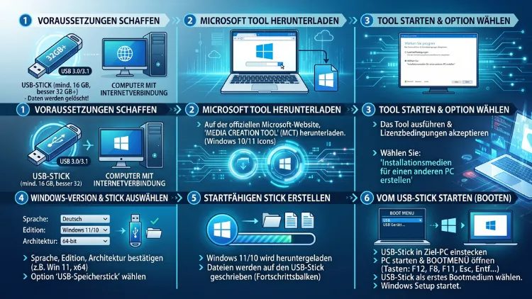 Windows 11/10: Auf USB-Stick einrichten & ausführen – so geht’s