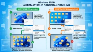 Windows 11/10: Automatische Anordnung in Ordnern aktivieren/deaktivieren
