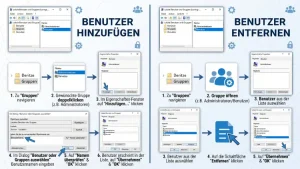 Windows 11/10: Benutzer zu Gruppen hinzufügen/entfernen