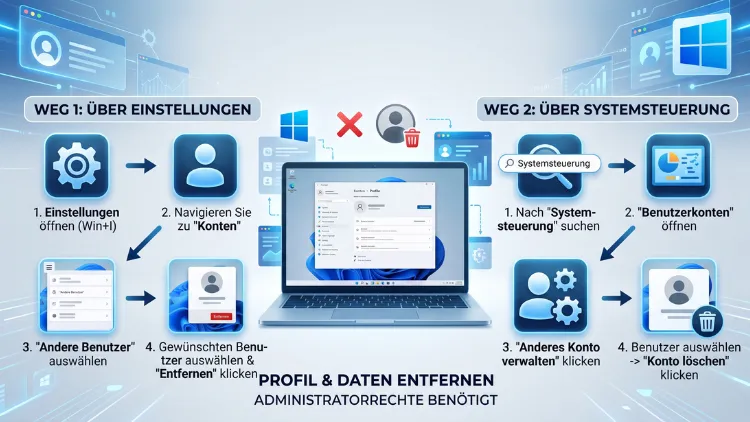 Windows 11/10: Benutzerprofil löschen – so geht’s