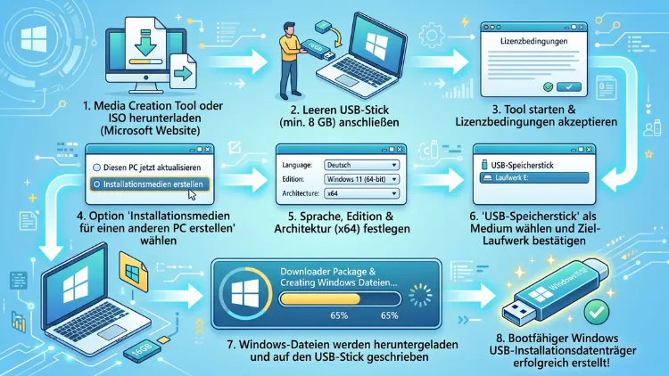 Windows 11/10: Bootfähigen USB-Installationsdatenträger erstellen