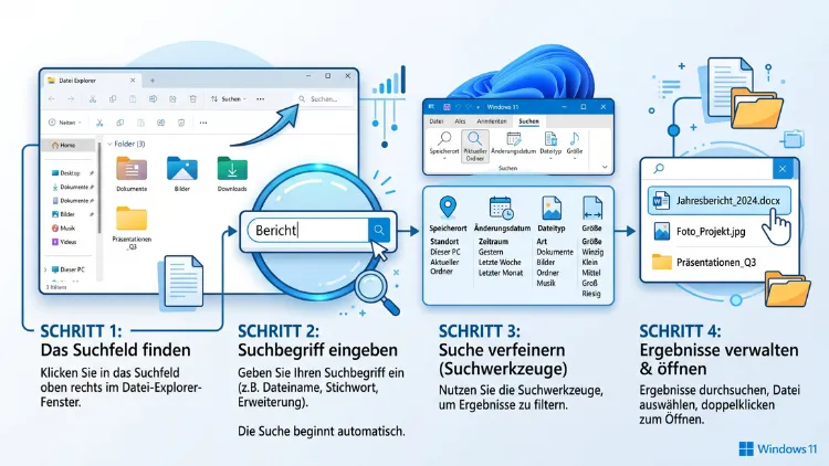Windows 11/10: Datei-Explorer durchsuchen – so geht’s