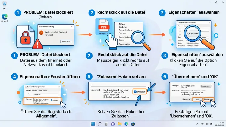 Windows 11/10: Datei-Sperre/Blockierung aufheben – so geht’s