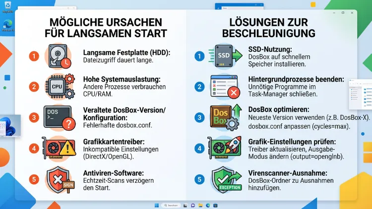 Windows 11/10: DOSBox startet langsam – Ursachen & Lösungen
