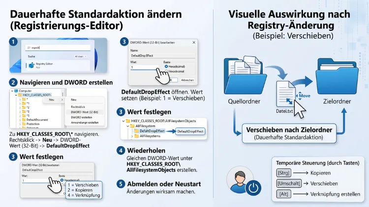 Windows 11/10: Drag & Drop-Standardaktion ändern – so geht’s