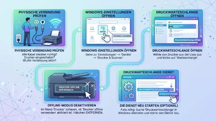 Windows 11/10: Drucker auf „online/offline“ setzen – so geht’s