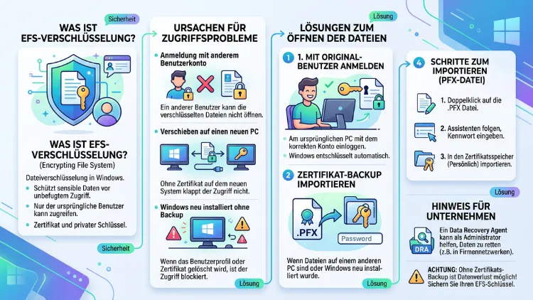 Windows 11/10: EFS-Dateien öffnen – Ursachen & Lösungen