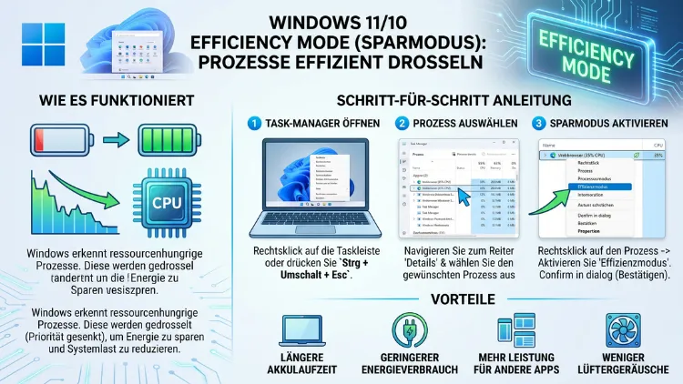 Windows 11/10: Efficiency Mode – so drosseln Sie Prozesse