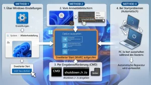 Windows 11/10: Erweiterten Start (WinRE) aufrufen – so geht’s