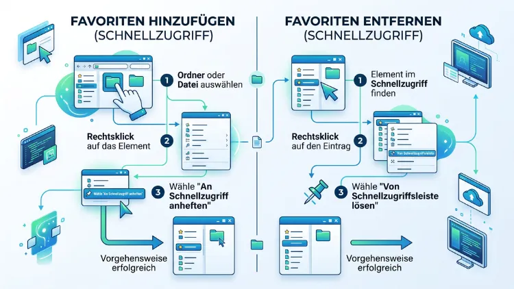Windows 11/10: Favoriten im Explorer-Start hinzufügen/entfernen