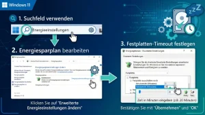 Windows 11/10: Festplatte nach Leerlaufzeit ausschalten – so geht’s