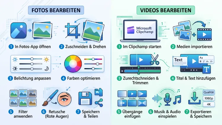 Windows 11/10: Fotos und Videos bearbeiten – so geht’s