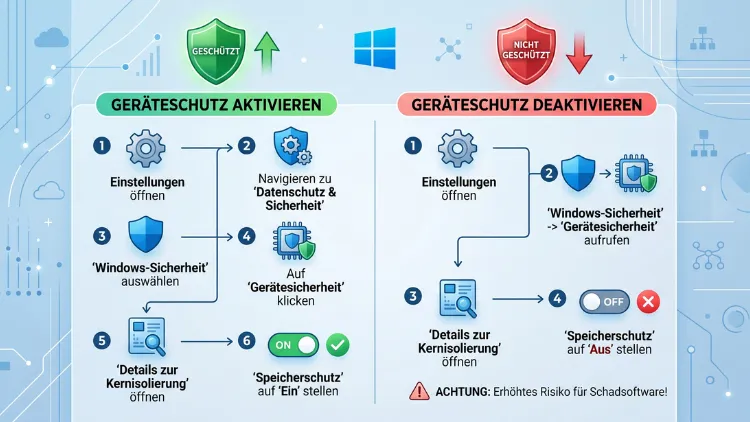 Windows 11/10: Geräteschutz aktivieren & deaktivieren – so geht’s