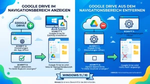 Windows 11/10: Google Drive im Navigationsbereich anzeigen/entfernen