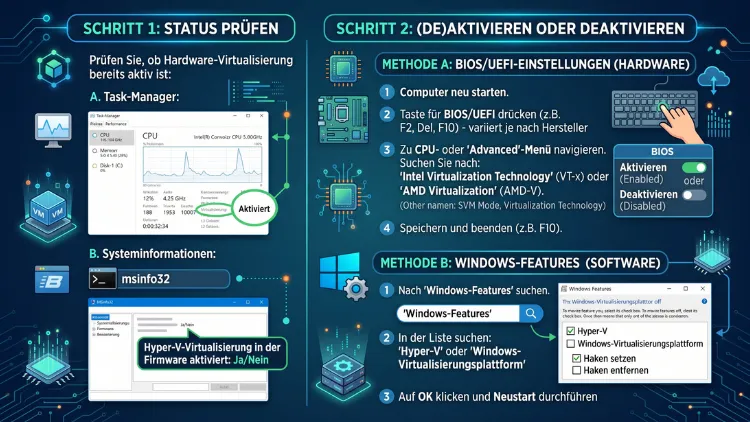 Windows 11/10: Hardware-Virtualisierung (de)aktivieren – so geht’s
