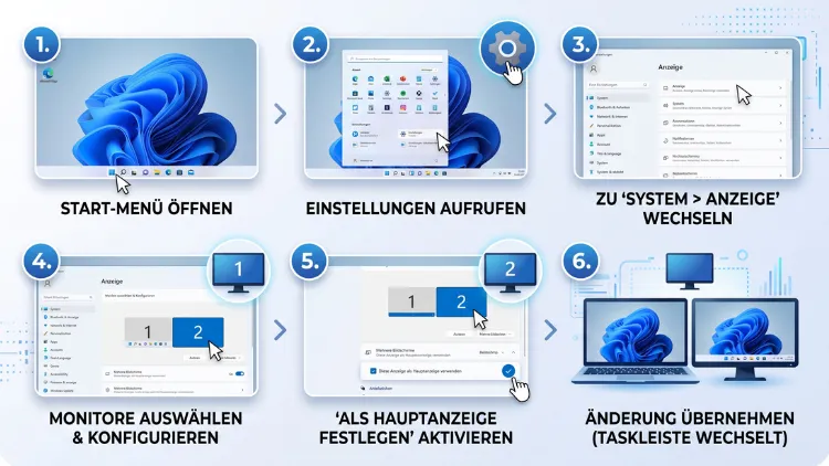Windows 11/10: Hauptbildschirm ändern – so geht’s