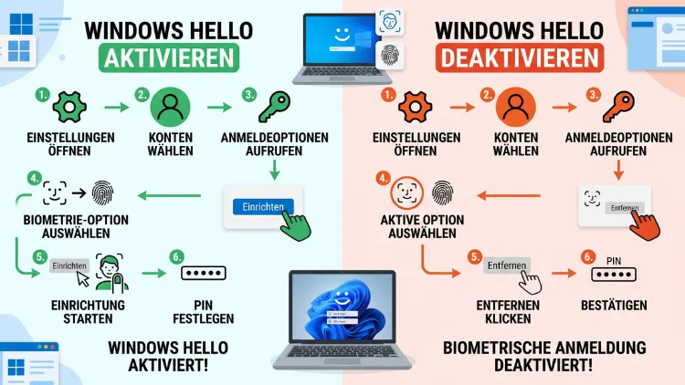 Windows 11/10: Hello Biometrie aktivieren, deaktivieren – so geht’s