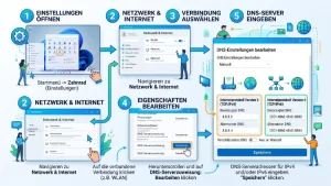 Windows 11/10: IPv4- und IPv6-DNS-Serveradresse ändern