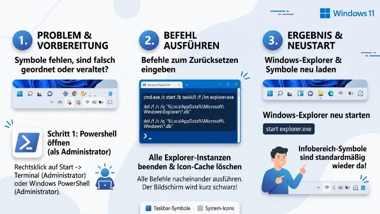 Windows 11/10: Infobereich-Symbole zurücksetzen – so geht’s