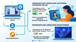 Windows 11/10: Kennwortlose Anmeldung (de)aktivieren