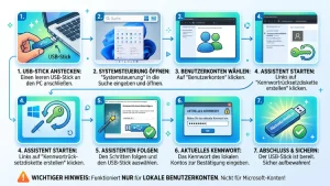 Windows 11/10: Kennwortrücksetzdiskette auf USB-Stick erstellen
