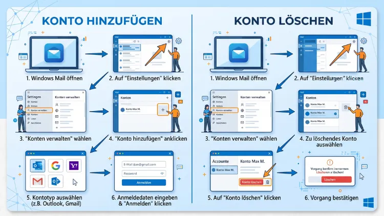 Windows 11/10: Konto in Mail-App hinzufügen/löschen – so geht’s