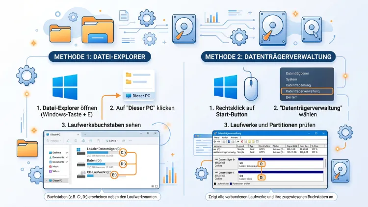 Windows 11/10: Laufwerksbuchstaben finden, anzeigen – so geht’s