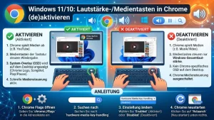 Windows 11/10: Lautstärke-/Medientasten in Chrome (de)aktivieren