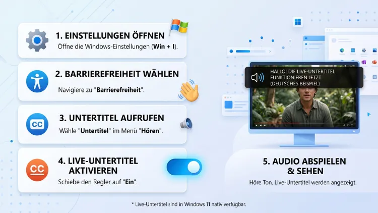 Windows 11/10: Live-Untertitel aktivieren und nutzen – so geht’s
