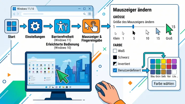Windows 11/10: Mauszeigerfarbe und Größe ändern/anpassen