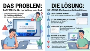 Windows 11/10: Meldung „PC-Einrichtung abschließen“ – Lösung