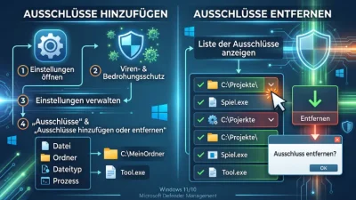 Windows 11/10: Microsoft Defender-Ausschlüsse hinzufügen, entfernen
