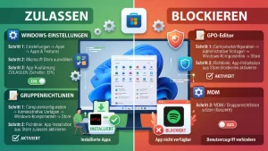 Windows 11/10: Microsoft Store-App zulassen und blockieren