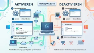 Windows 11/10: Netzwerkkonnektivität im modernen Standbymodus (de)aktivieren
